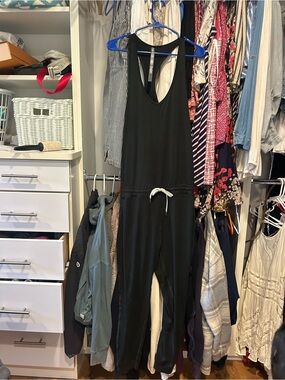 Vuori Black Sleeveless Drawstring Jumpsuit/romper size medium